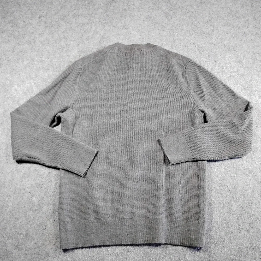 Banana Republic‎ Mens Baruffa Grey Merino Texture Wool Crew Neck Sweater Small